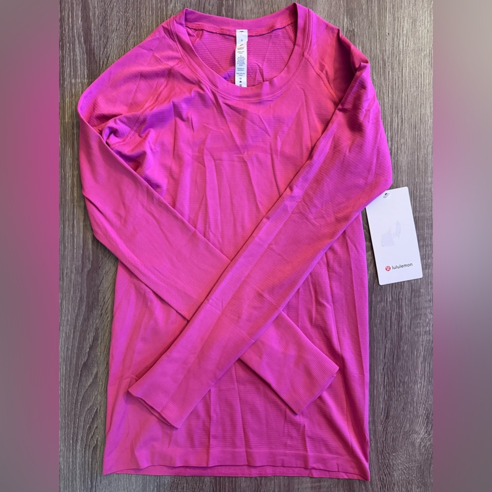 New with tags Lululemon Swiftly Tech Long Sleeve 2.0 Sonic Pink.Hot pink. Size 6 - Picture 6 of 12